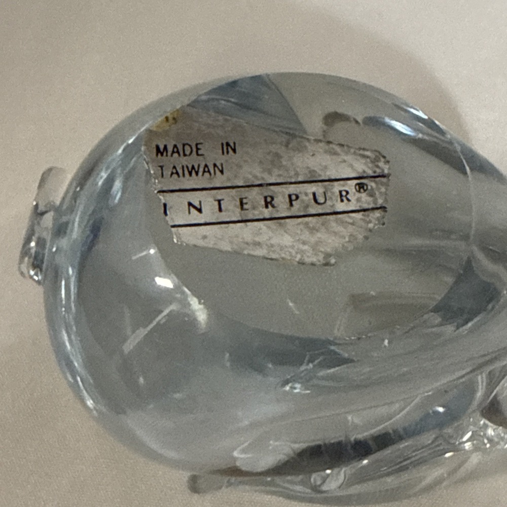 Vintage Interpur Clear Glass Rabbit Figurine Paperweight Taiwan - Picture 9 of 11